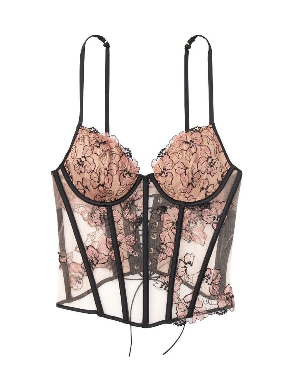 Victoria's Secret Lace Floral Corset Bustier 34D
